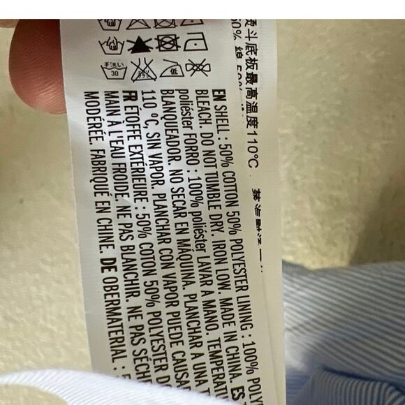 English Factory size medium blue & white striped midi dress - Picture 5 of 5